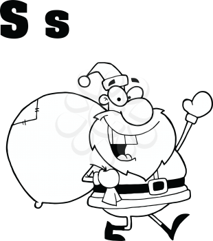 Royalty Free Clipart Image of S is for Santa