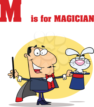 Royalty Free Clipart Image of M is for Magician