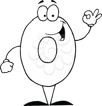 Royalty Free Clipart Image of a Zero