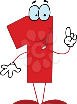 Royalty Free Clipart Image of the Number One