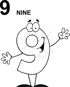 Royalty Free Clipart Image of a Nine