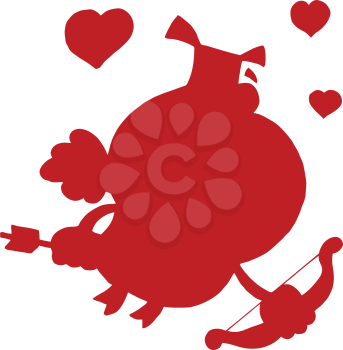 Royalty Free Clipart Image of a Cupid With Bow and Arrow