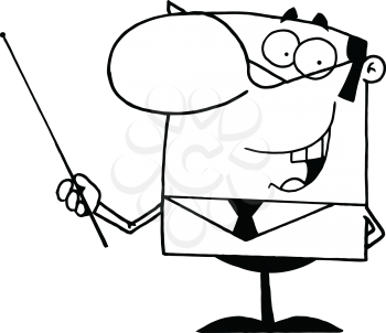 Royalty Free Clipart Image of a Man Gesturing With a Pointer