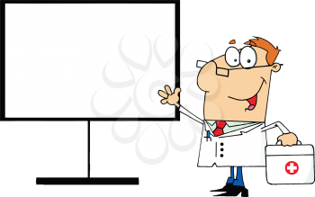 Royalty Free Clipart Image of a Doctor At a Board