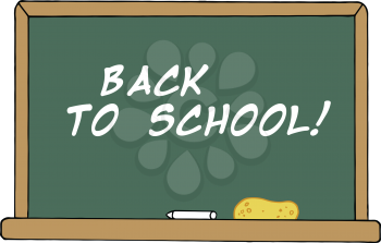 Royalty Free Clipart Image of a Back to School Chalkboard