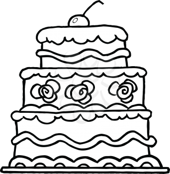 Royalty Free Clipart Image of a Wedding Cake