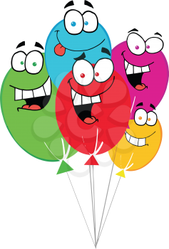 Royalty Free Clipart Image of Happy Balloons