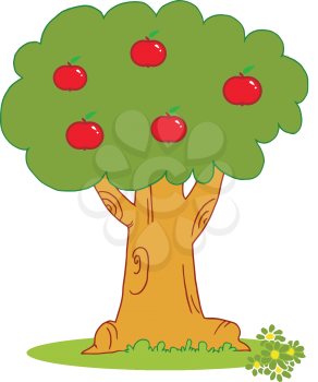 Royalty Free Clipart Image of an Apple Tree