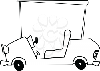 Royalty Free Clipart Image of a Golf Cart