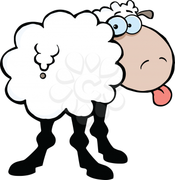 Royalty Free Clipart Image of a Sheep From the Back