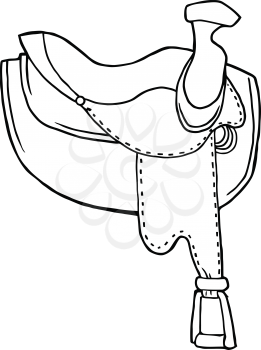 Royalty Free Clipart Image of an Outline of a Saddle