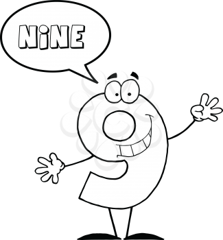 Royalty Free Clipart Image of a Number Nine