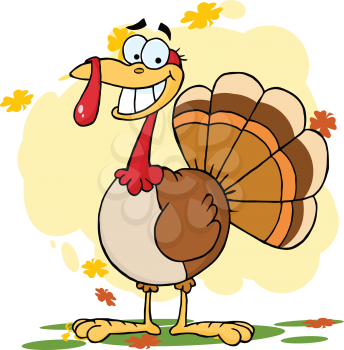 Royalty Free Clipart Image of a Thanksgiving Turkey