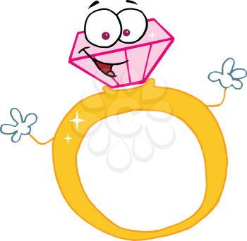 Royalty Free Clipart Image of a Diamond Ring