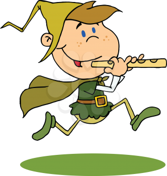 Royalty Free Clipart Image of a Running Piper