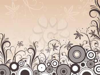 Retro styled floral design background