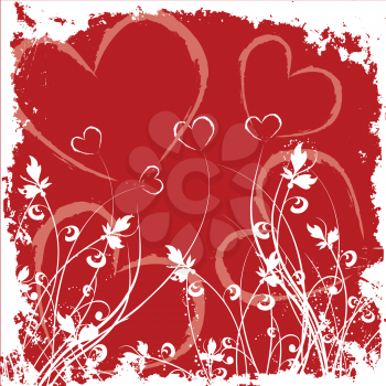 Royalty Free Clipart Image of a Grunge Valentine's Day Background