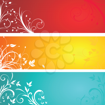 Various different designed floral panels