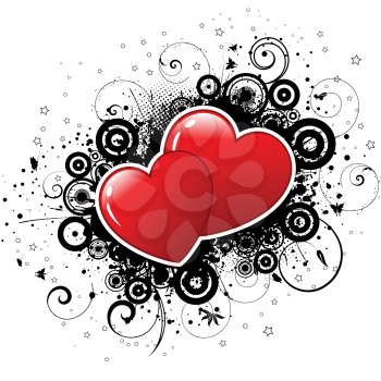 Royalty Free HD Background of Hearts with a Grunge Design