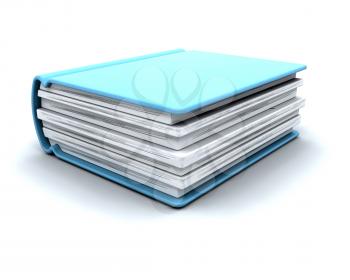3d charicature render of a single book on white