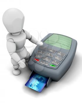 3D man making a credit card payment
