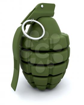 3D render of a traditional hand grenade