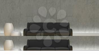 3d render of contemporary sofa in moderen setting