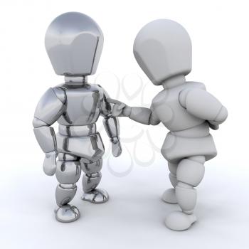 3D men talking isolated over a white background