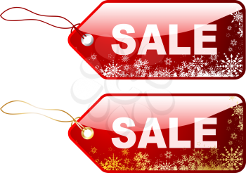 Christmas sale labels with snowflake designs