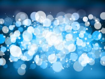 Abstract background of blurred Christmas lights and stars