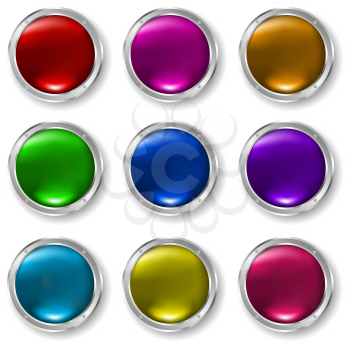 Glossy buttons in different colours