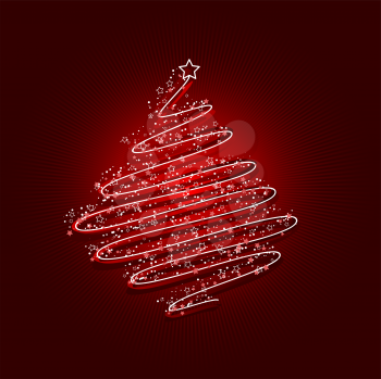 Scribbled Christmas tree background