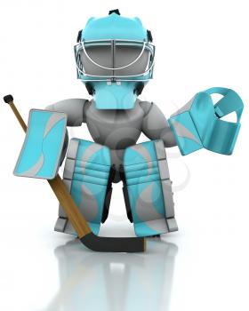3D render of an ice hockey player