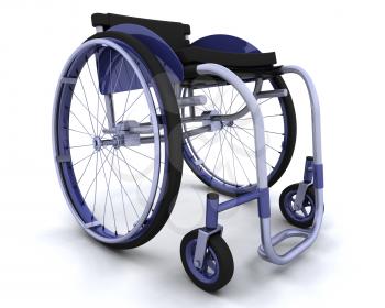 3d render of a wheelchair isolated on white