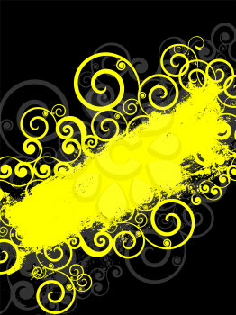 Abstract grunge background in yellow on black