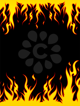 Illustration of flames on a black background
