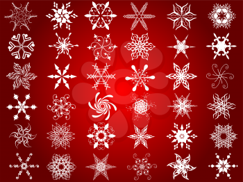 Huge collection of detailed decorative snowflake designs