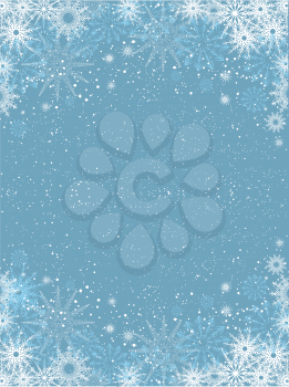 Decorative Christmas background of a snowflake border
