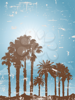 Tropical landscape with a grunge style effect