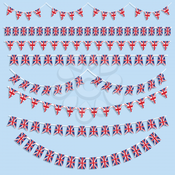 Collection of various designs of Union Jack Flag bunting and banners