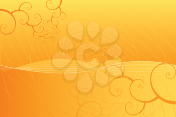 Royalty Free Clipart Image of a Gold Background With Flourishes