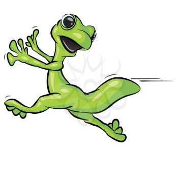 Royalty Free Clipart Image of a Running Gecko