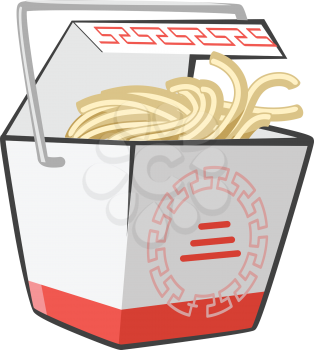 Royalty Free Clipart Image of a Chinese Food Doggie Bag Take-out Box