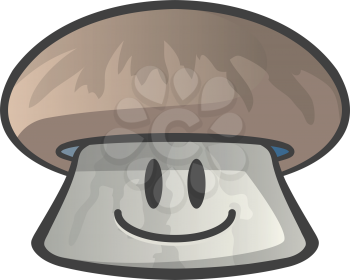 Cute mushroom character, emoticon or avatar.