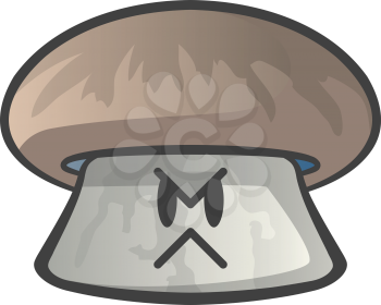 Cute mushroom character, emoticon or avatar.
