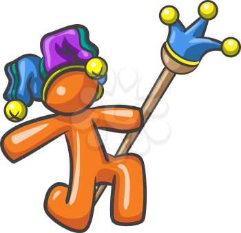 A design mascot joker, jester, or clown.