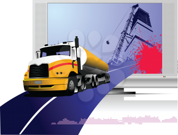 Royalty Free Clipart Image of a Truck Composition