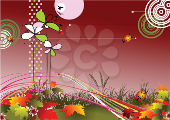 Royalty Free Clipart Image of an Autumn Background