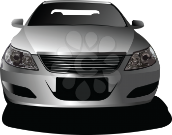 Royalty Free Clipart Image of a Front View of a Car