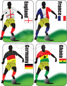 Royalty Free Clipart Image of Four World Cup Teams